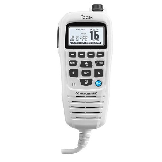 ICOM CommandMic IV with WHITE backlit LCD, in super WHITE | HM195GW 62 EXP