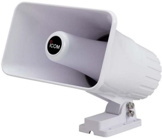 ICOM 40W hailer/speaker for fixed mounts; 4 ohm, extra UV protecting, all stainless steel hardware, heavy duty mounting bracket